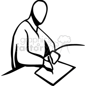 Writer clipart man. A black and white