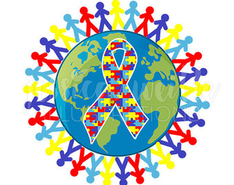 Awareness ribbon cute digital. Autism clipart autism symbol