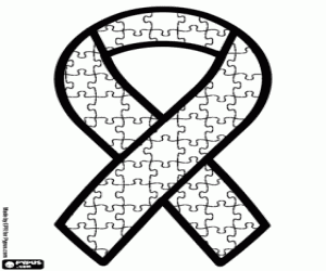Awareness about coloring page. Autism clipart black and white