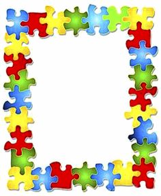 Autism clipart border. Puzzle piece clip art