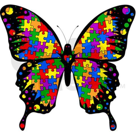 Autism clipart butterfly. Made of puzzle pieces