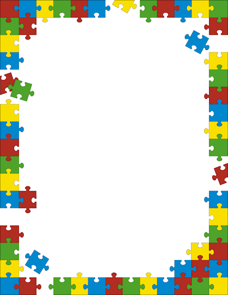 autism clipart colourful border