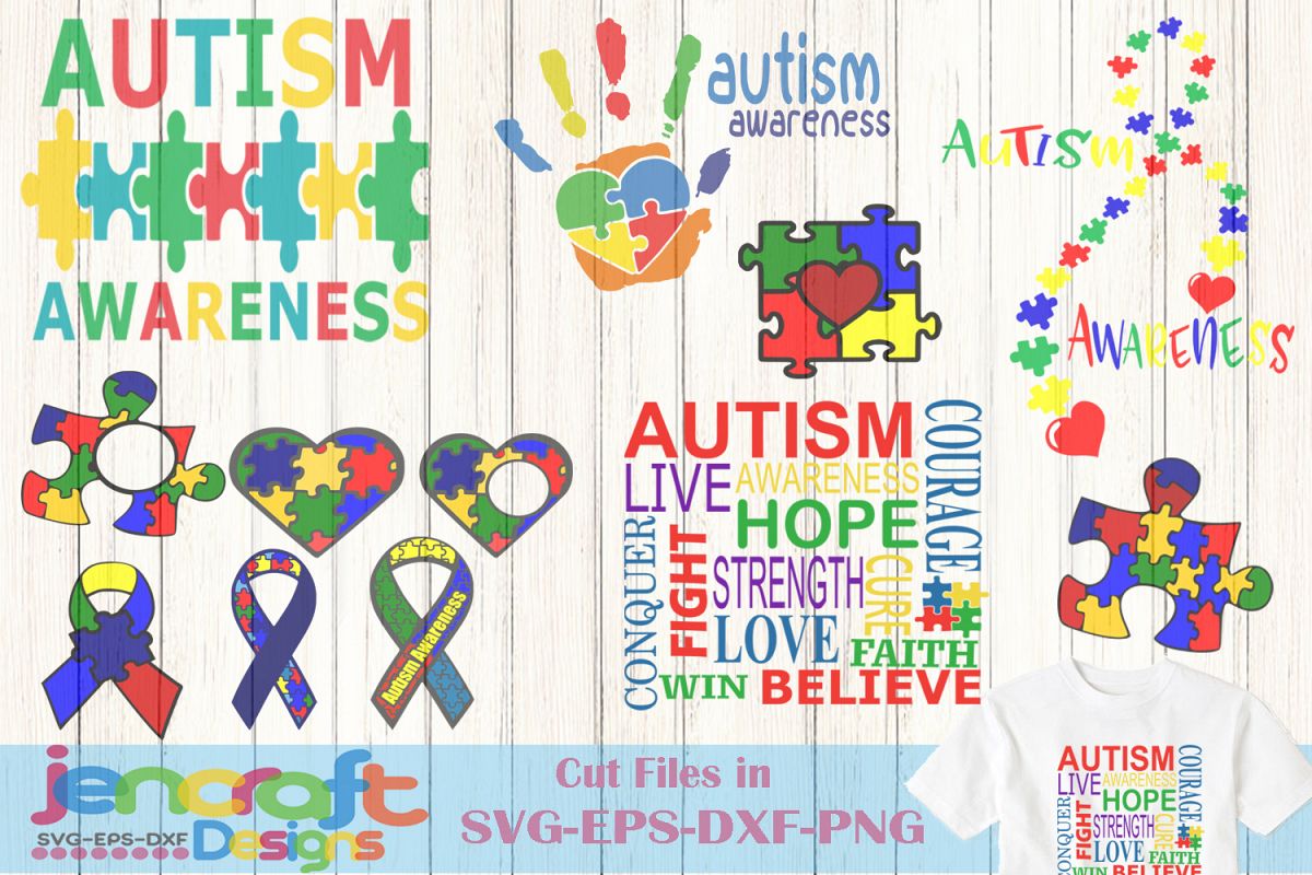 Autism clipart file. Svg bundle awareness cut