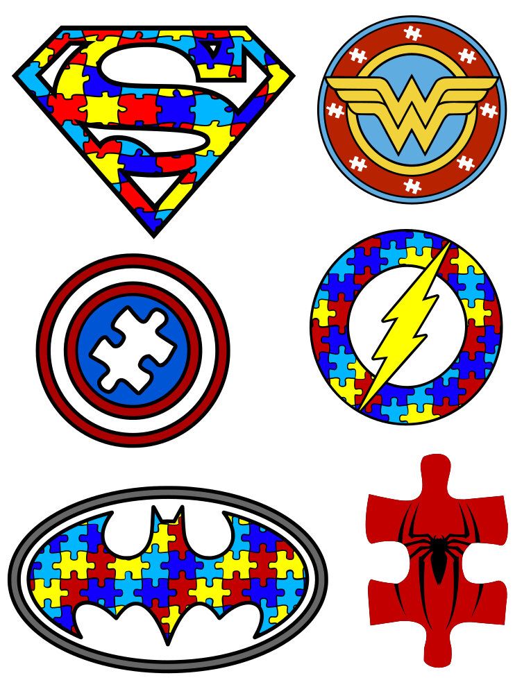 Awareness puzzle pieces superhero. Autism clipart light bulb