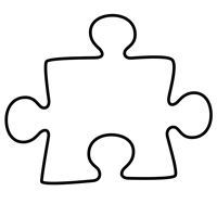 Puzzle piece template awareness. Autism clipart outline