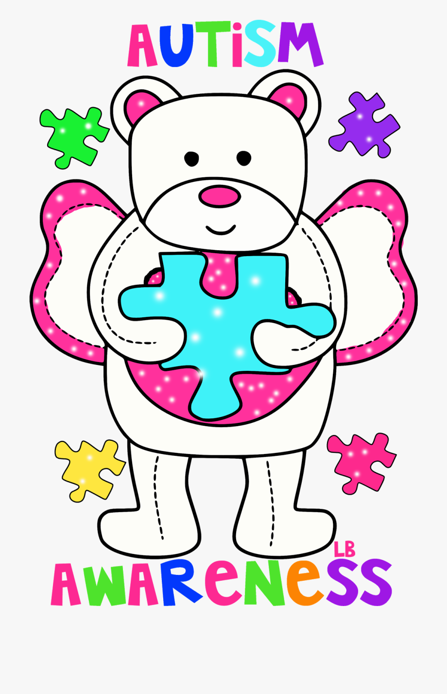 Medical problems awareness day. Autism clipart pink