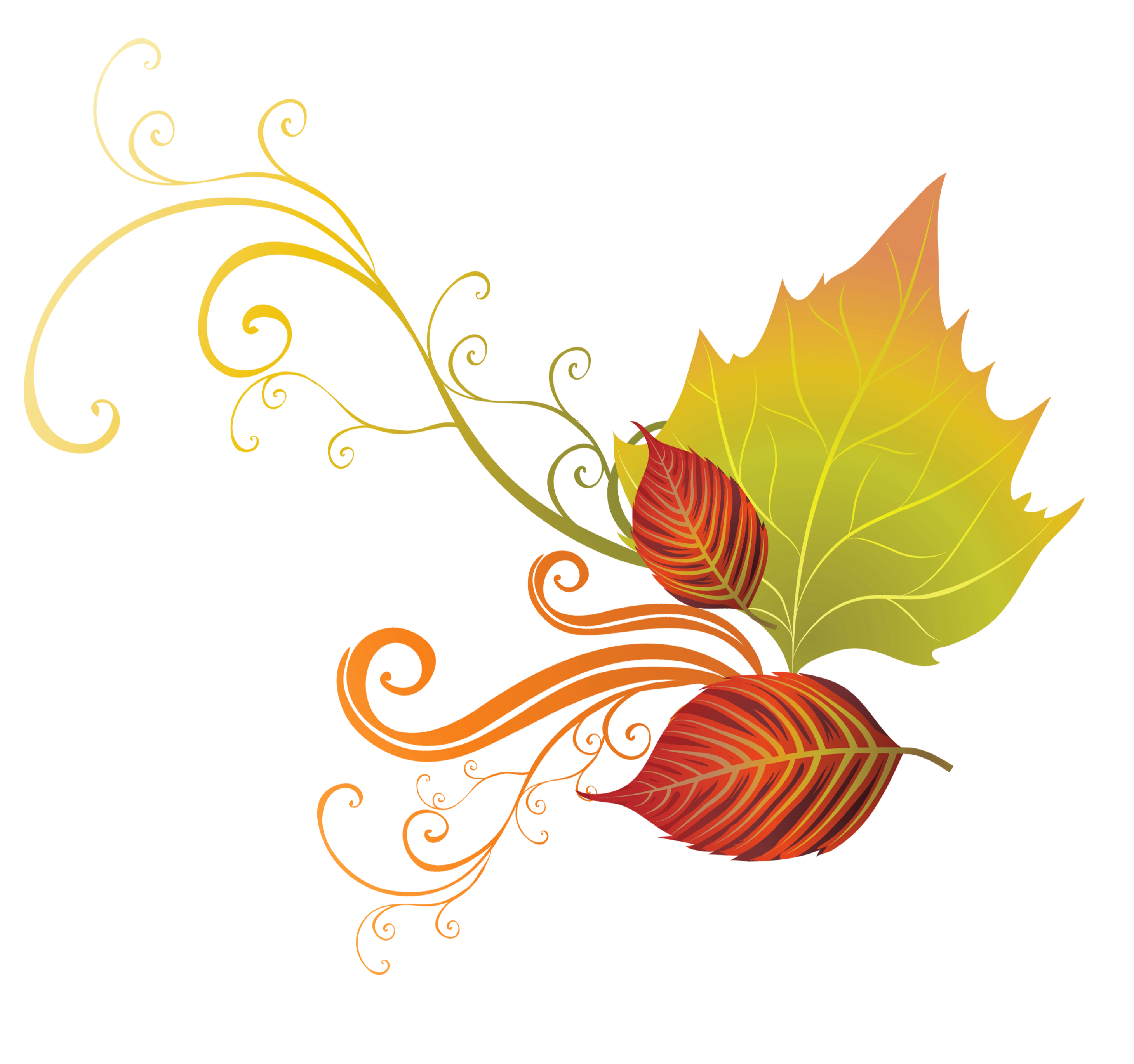Fall leaves decor png. Autumn clipart corner