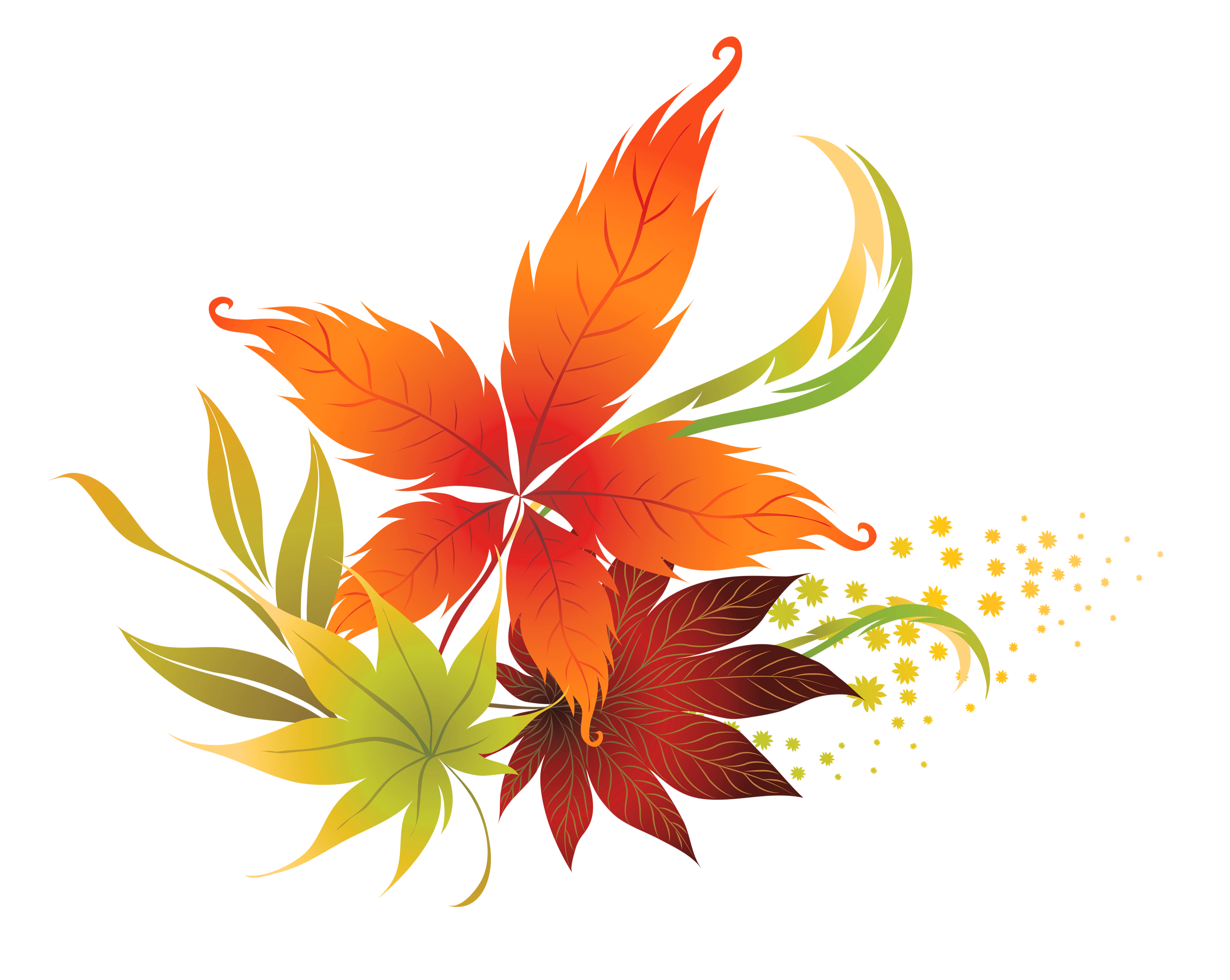 Leaves decor png picture. Clipart fall group