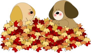 clipart dogs autumn