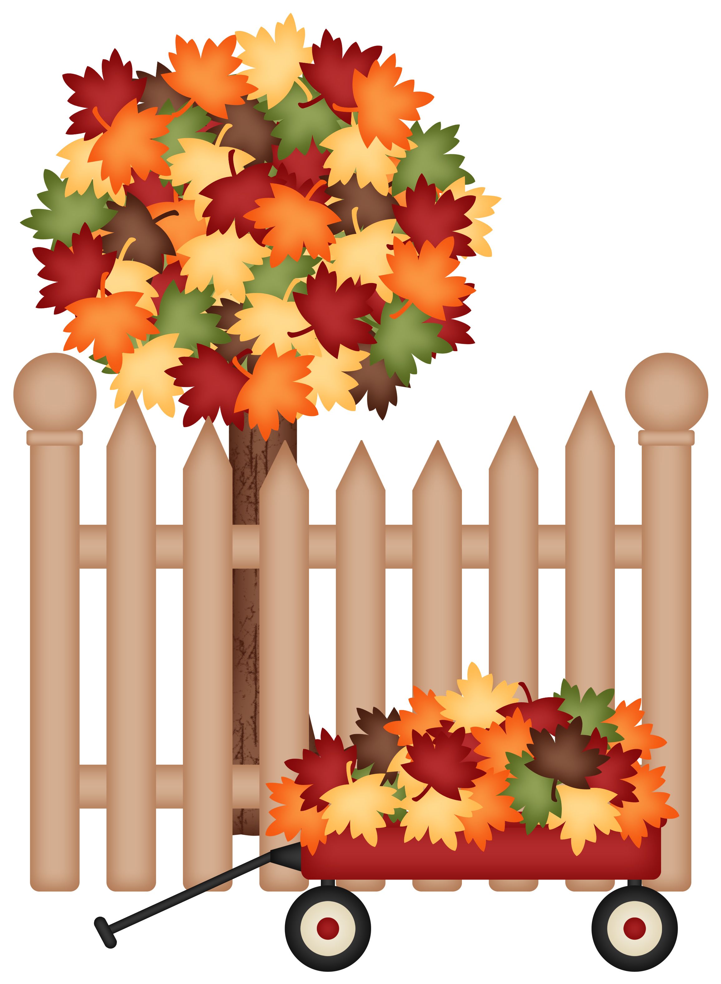 autumn clipart fence