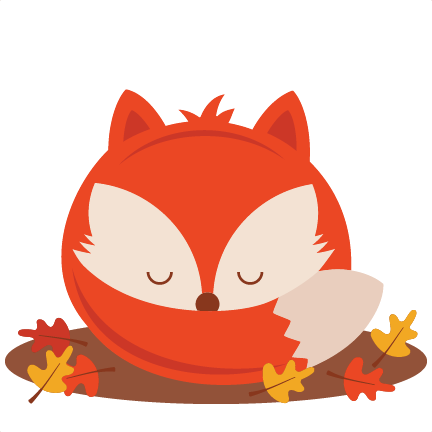 Sleeping fall svg scrapbook. Autumn clipart fox