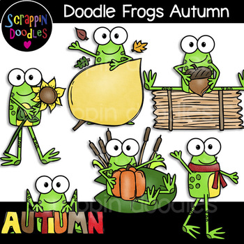 Doodle frogs scrappin doodles. Frog clipart autumn
