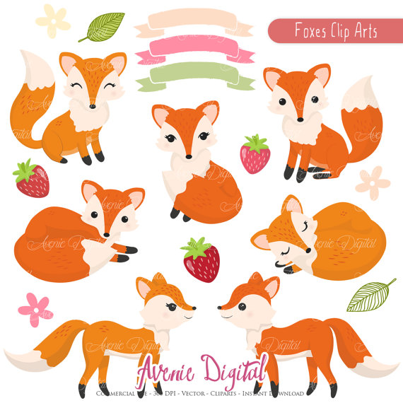 Autumn clipart scrapbook. Cute fox printables clip
