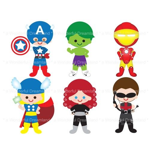 Avengers clipart advengers. Superhero avenger kids boy