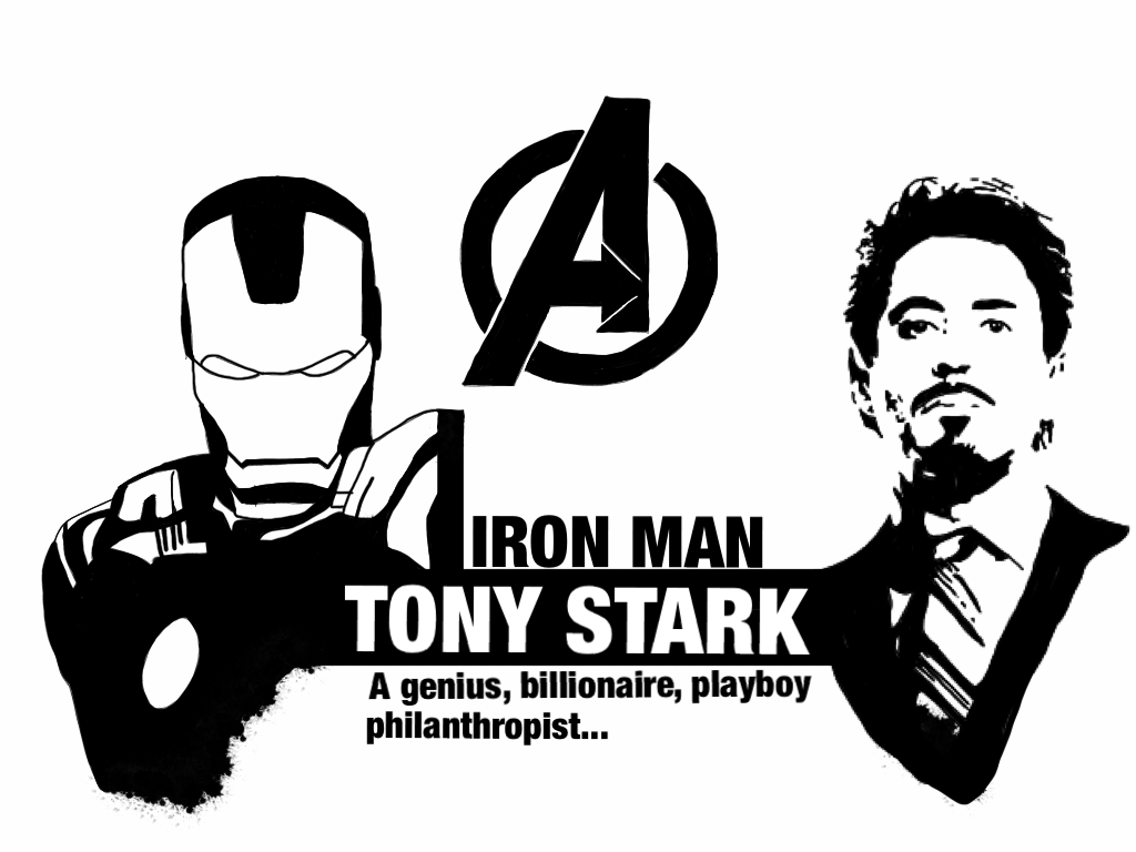 avengers clipart black and white