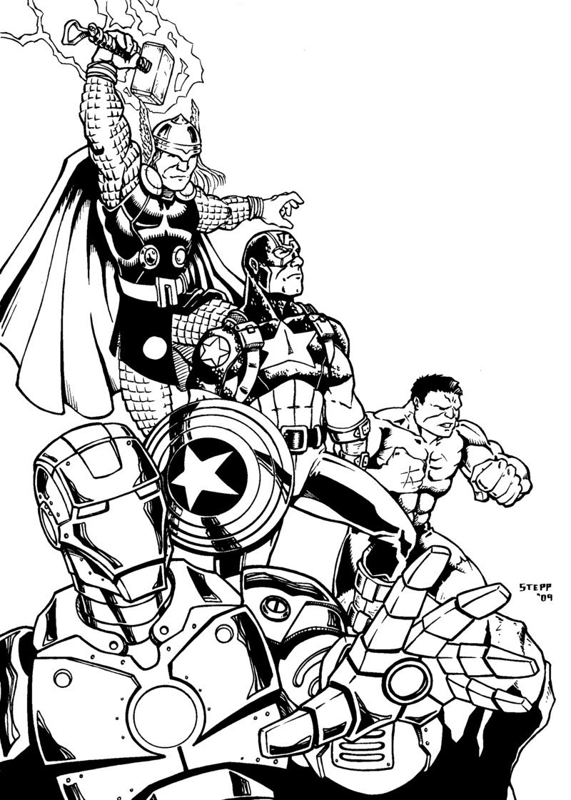 Avengers clipart black and white. 