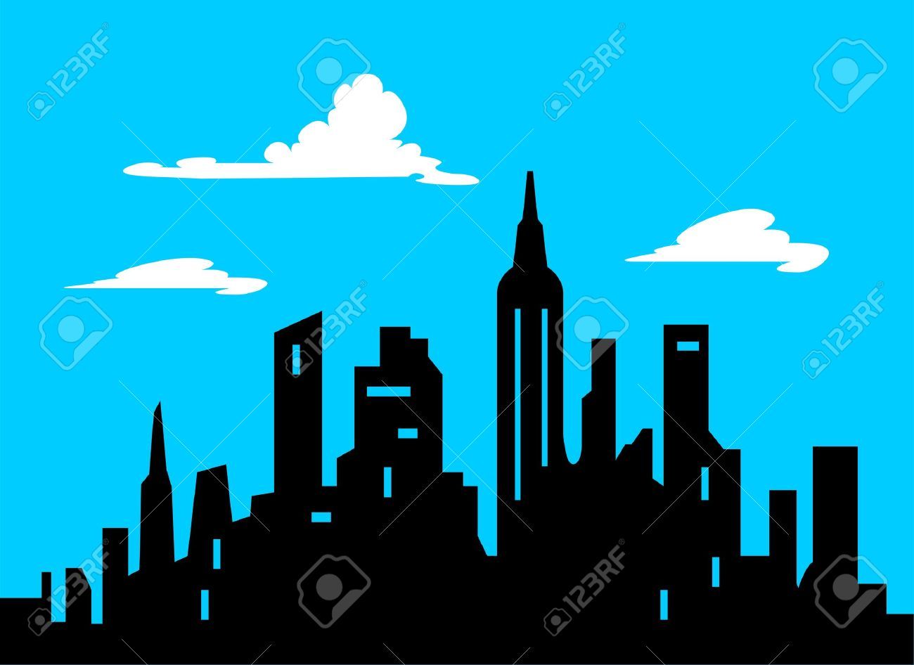 Skyline clipart headquarters. Stock vector avengers tower
