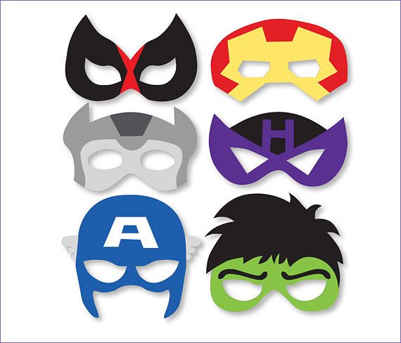 Avengers clipart mask. Superheroes printables props photo