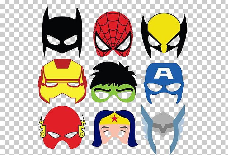 Hulk batman superhero spider. Avengers clipart mask