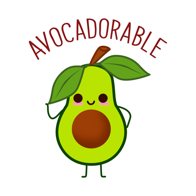 Avocado clipart adorable. Avocadorable cute t shirt