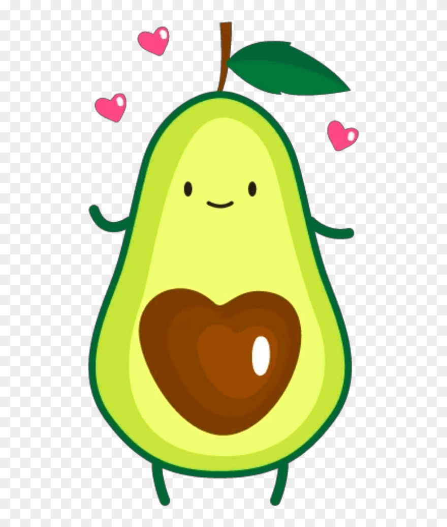 Avocado clipart cute. Ftestickers png 