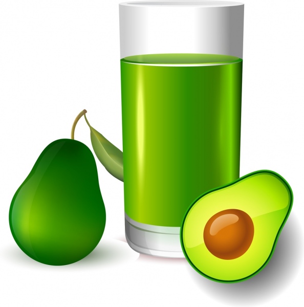Avocado clipart different fruit. Juice banner bright colored