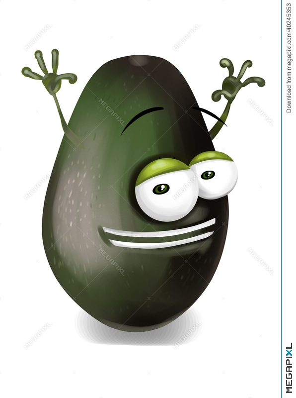 avocado clipart happy