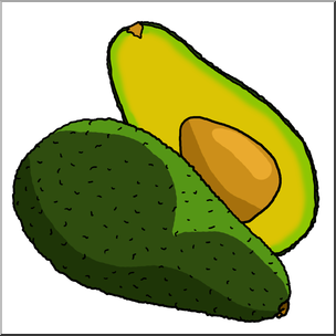 Avocado clipart large. Clip art avocados color