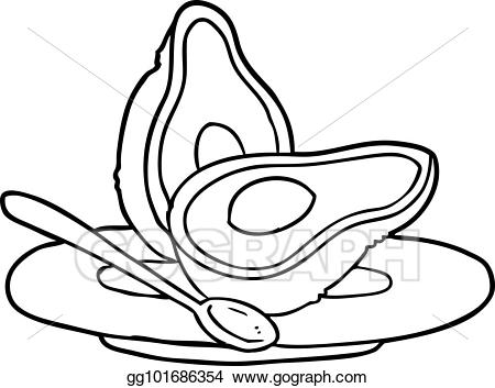 Avocado clipart line drawing. Eps vector of a