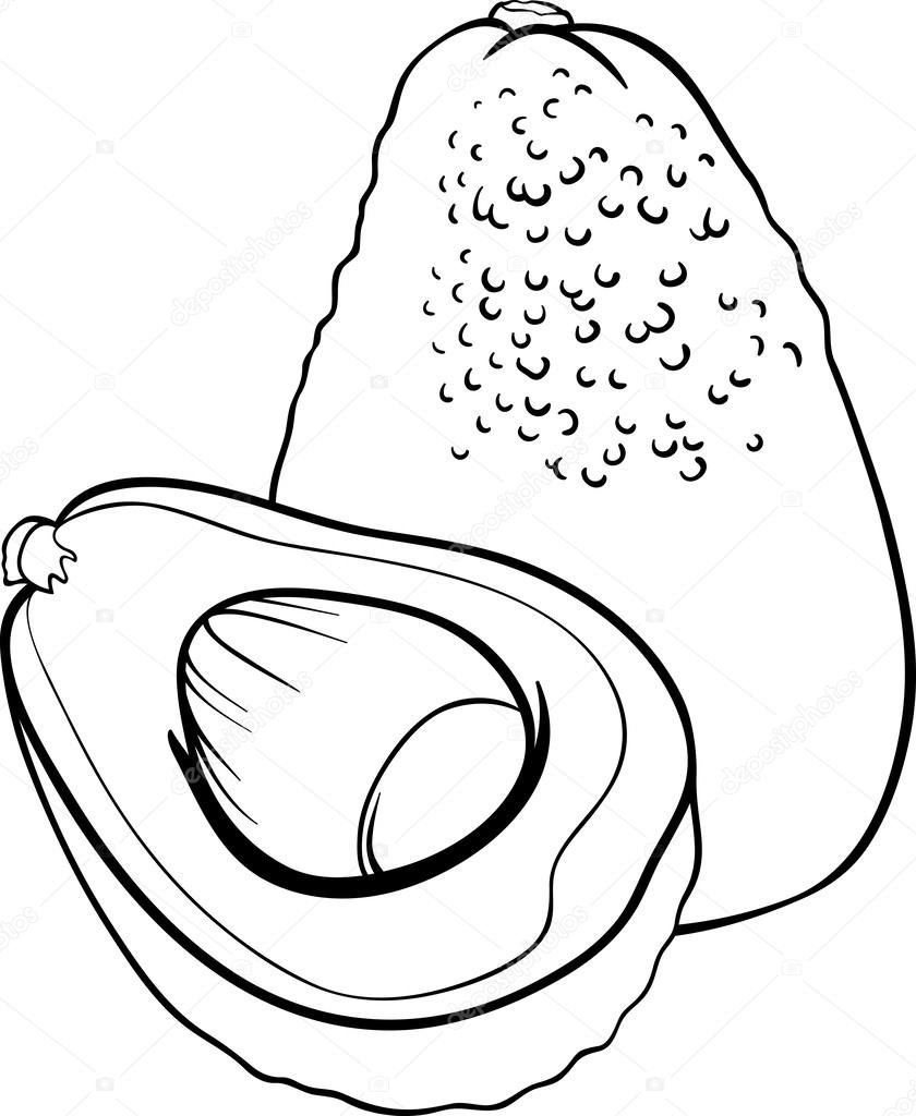 Fresh avocados coloring pages. Avocado clipart line drawing