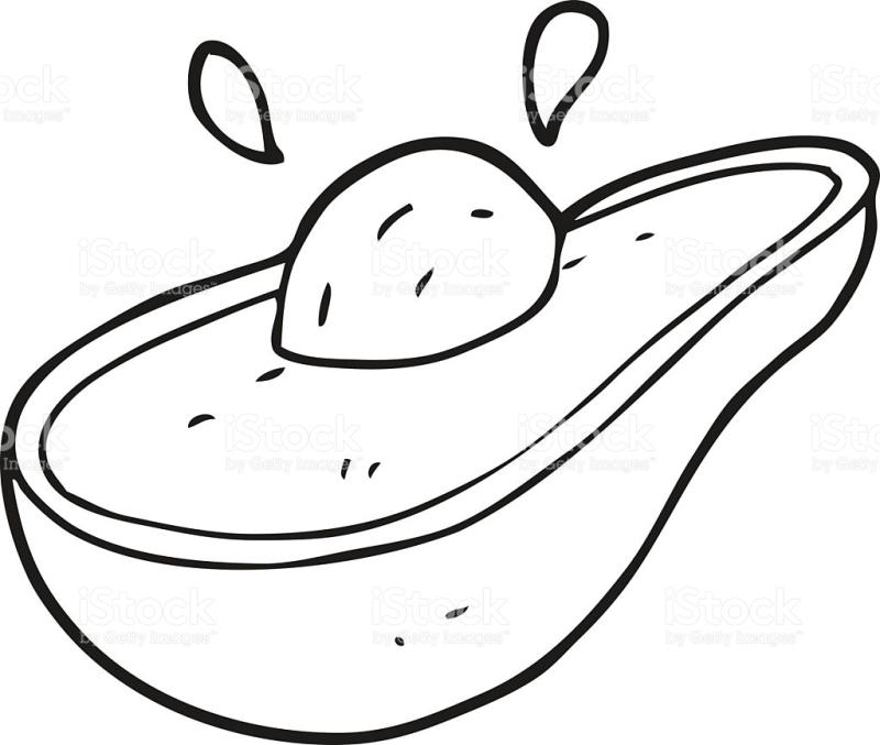 Avocado clipart outline. Getdrawings com images drawing