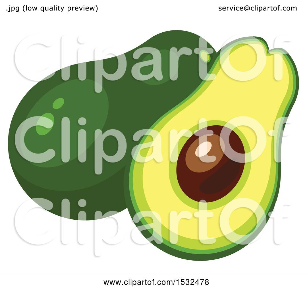 avocado clipart printable