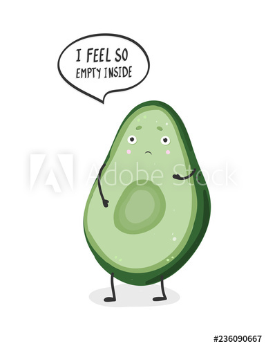 avocado clipart sad