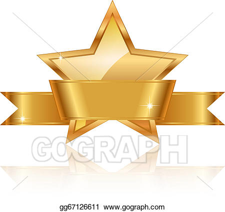 Award clipart gold. Vector star illustration 