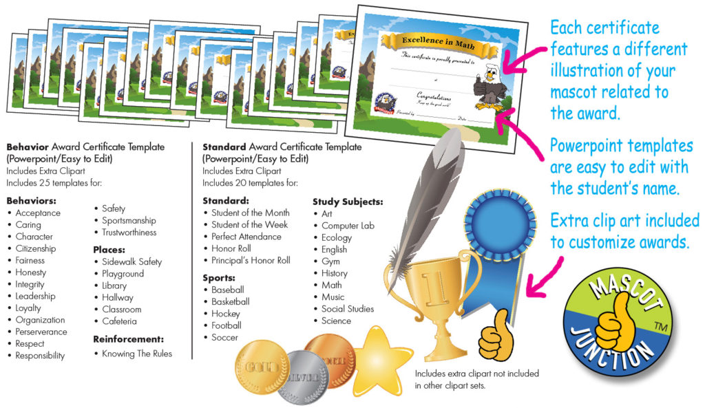 Certificates mascot junction pbis. Award clipart perseverance