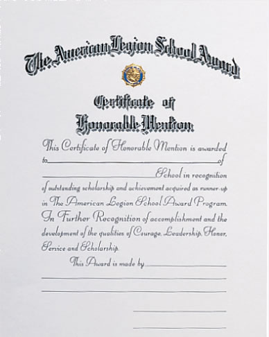 School honorable mention certificate. Award clipart scholarship award