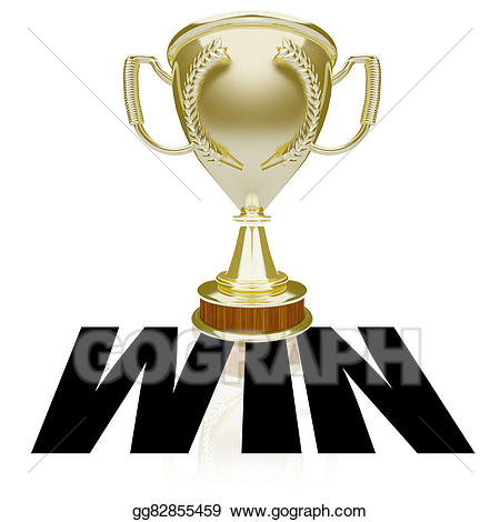 Gold trophy team victory. Win clipart drawing