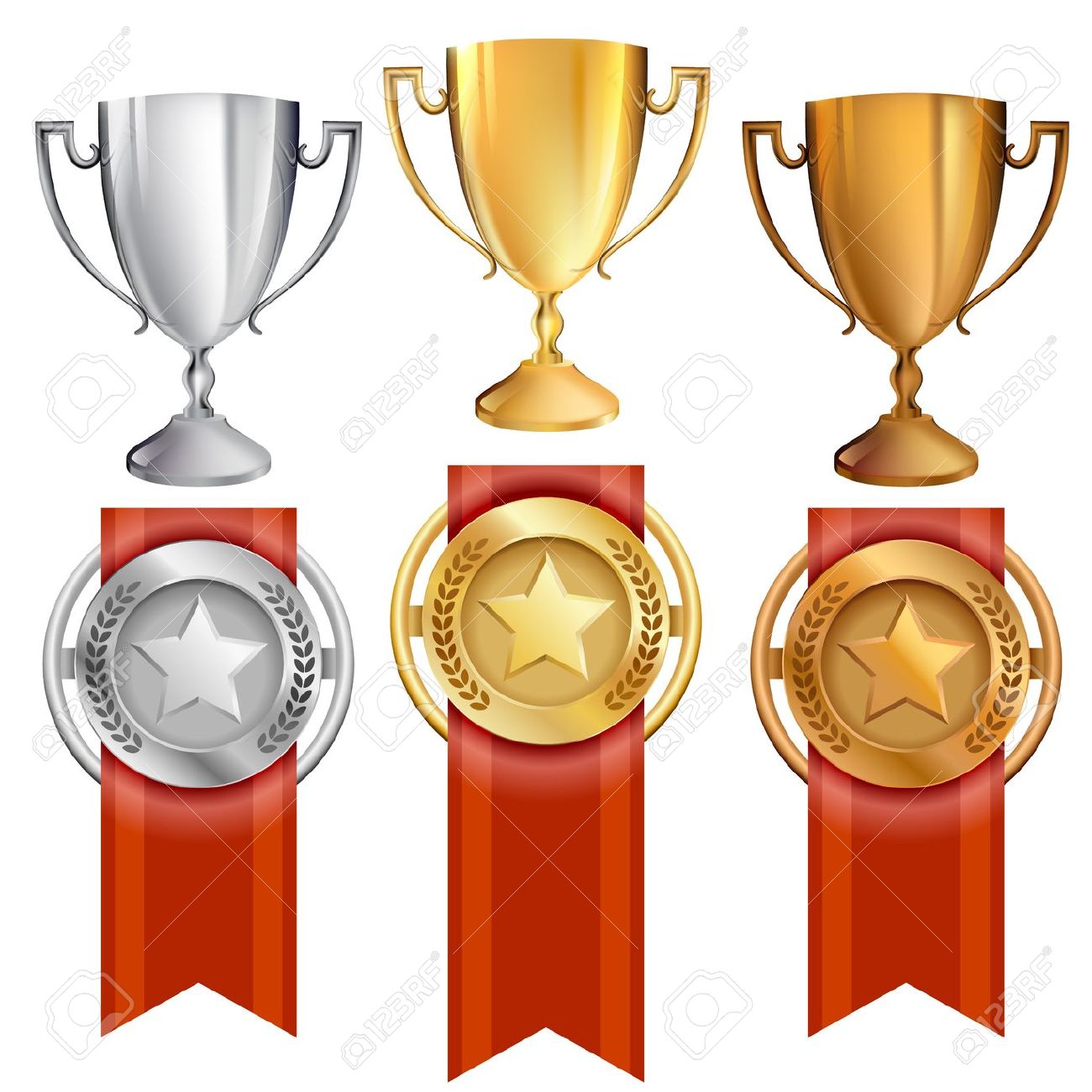 Trophy gold medal . Awards clipart bronze