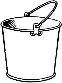 bucket clipart black and white
