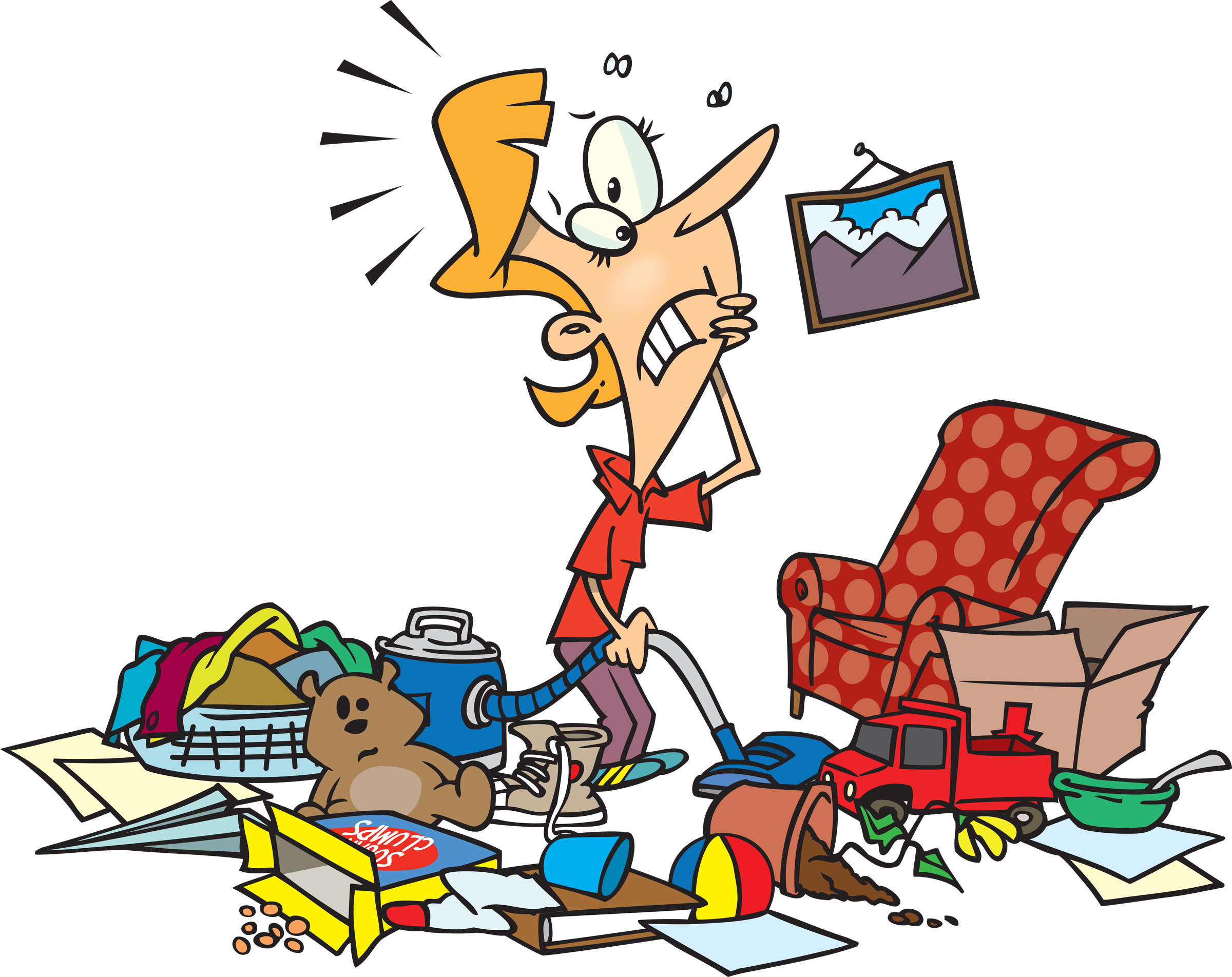 cleaning clipart messy person