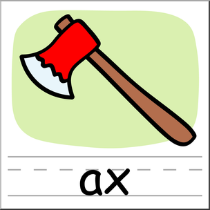 Ax clipart clip art. Basic words color labeled