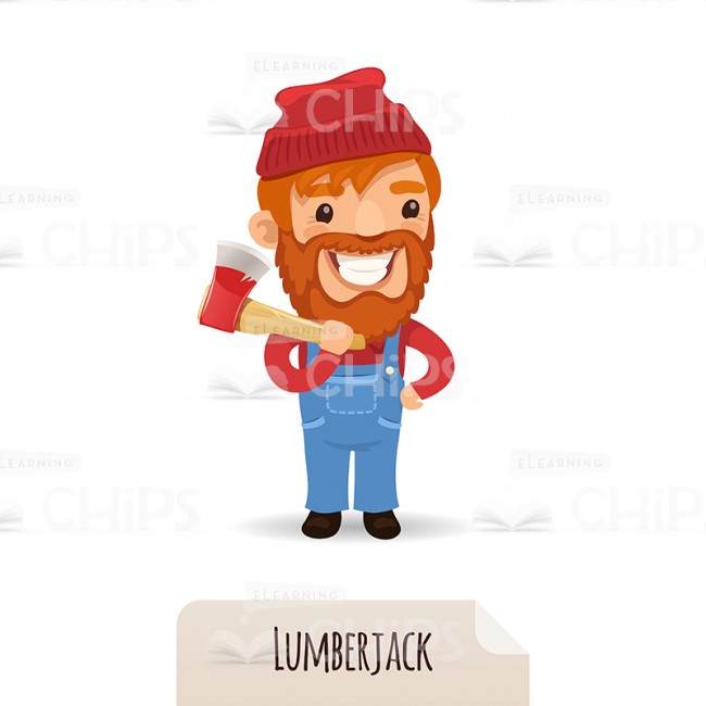With vector character . Ax clipart lumberjack