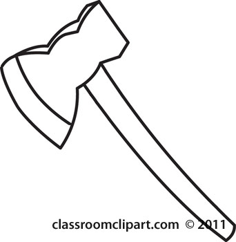 Objects tool outline classroom. Ax clipart sharp object