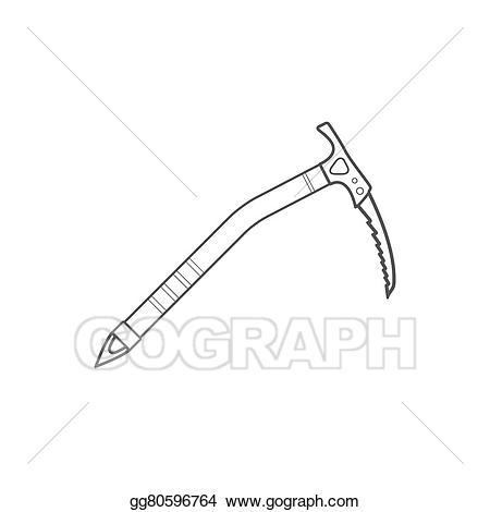 Ax clipart tool outline. Vector art alpinism equipment
