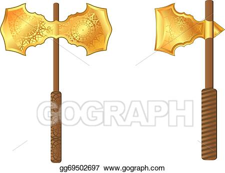 axe clipart gold