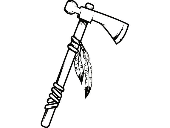Indian warrior tomahawk hatchet. Axe clipart native american