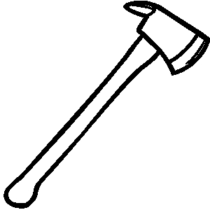 Fire axe . Ax clipart black and white
