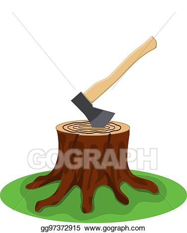 axe clipart tree stump