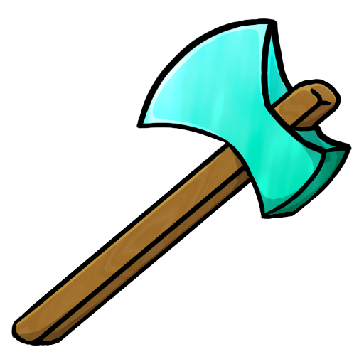 Minecraft diamond icon png. Axe clipart two