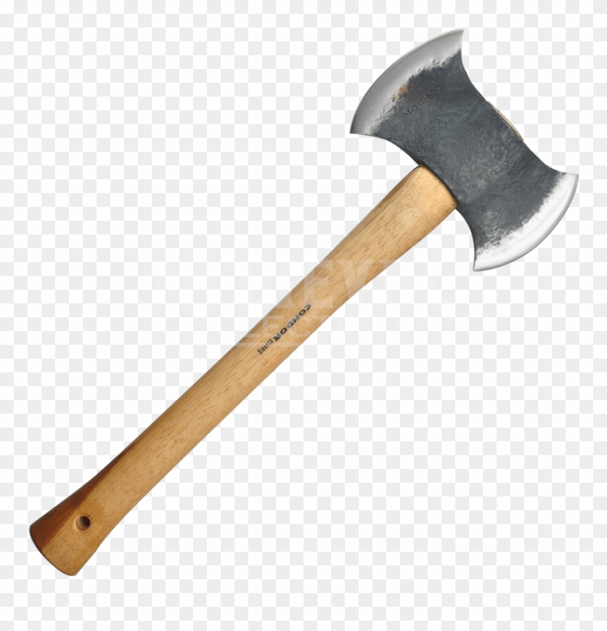 Drawn double sided headed. Axe clipart two